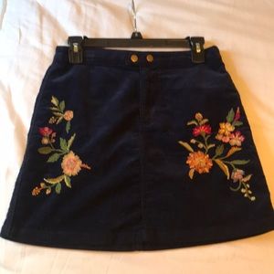 Velvet mini skirt